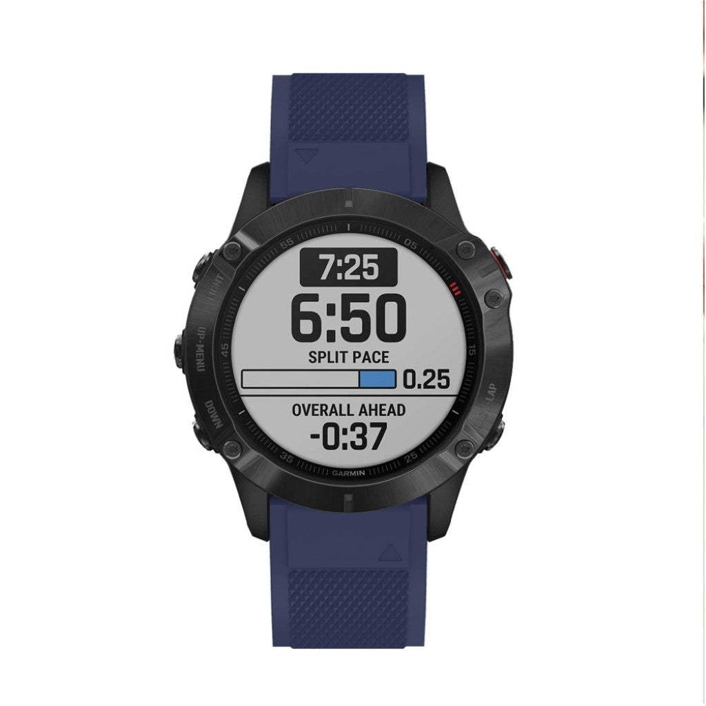 Meget fed Garmin Fenix 6 Silikone Rem - Blå#serie_11