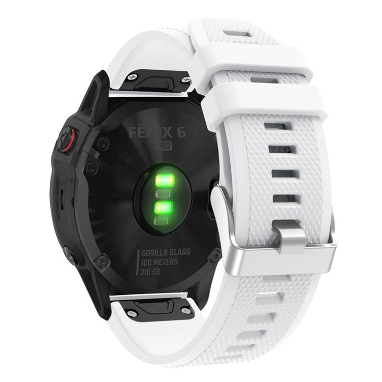 Meget fed Garmin Fenix 6 Silikone Rem - Hvid#serie_2