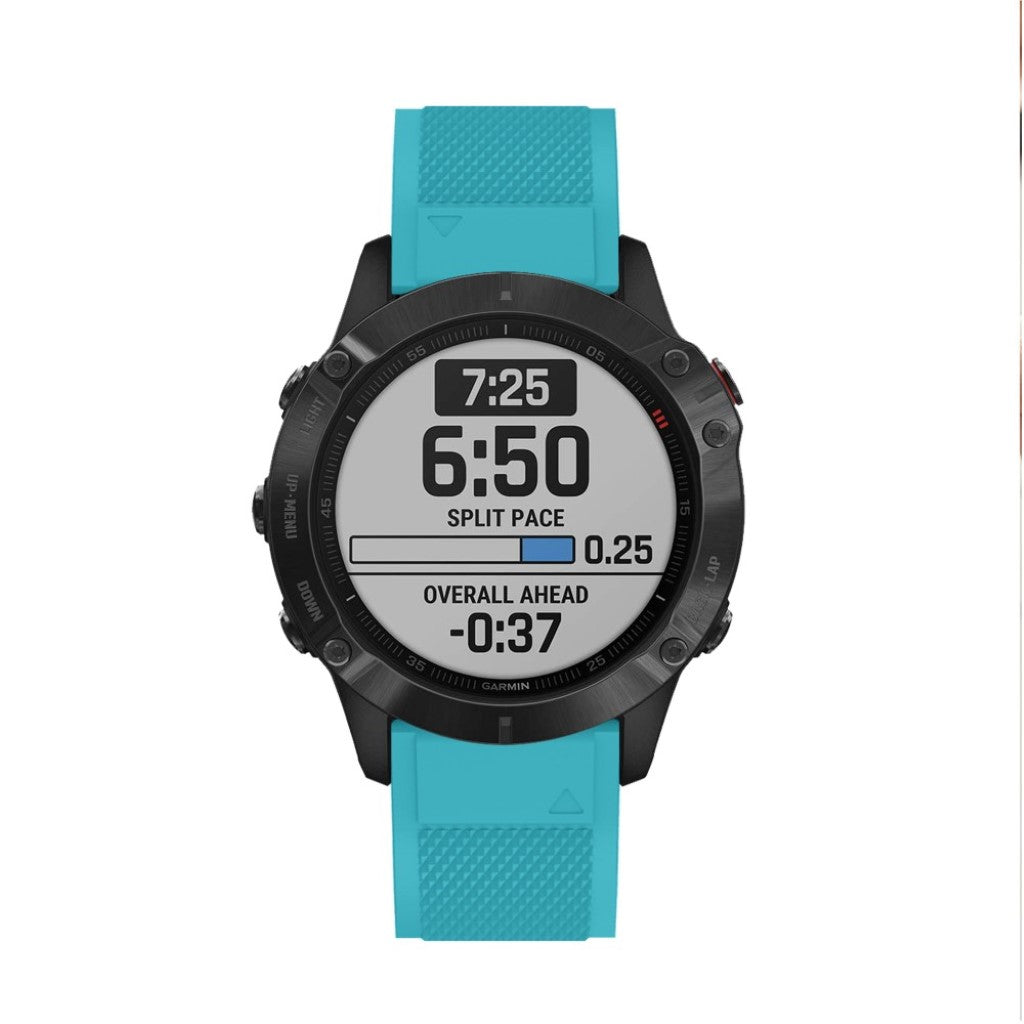 Meget fed Garmin Fenix 6 Silikone Rem - Blå#serie_9