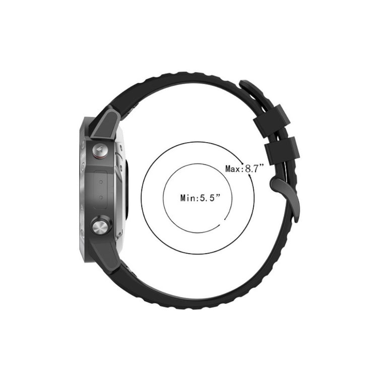 Meget fed Garmin Fenix 6 Silikone Rem - Sort#serie_1