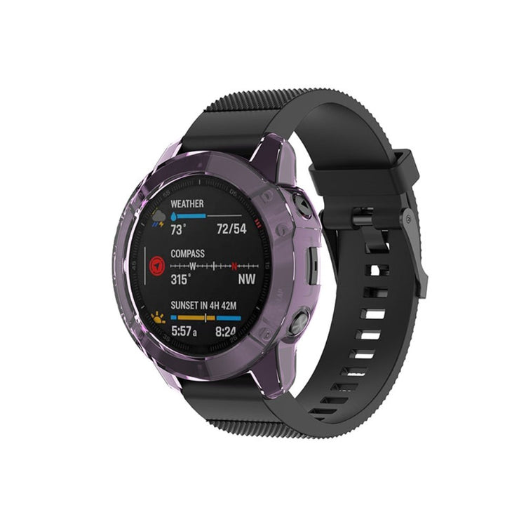 Garmin Fenix 6 / Garmin Fenix 6 Pro Gennemsigtig Silikone Bumper  - Lilla#serie_1