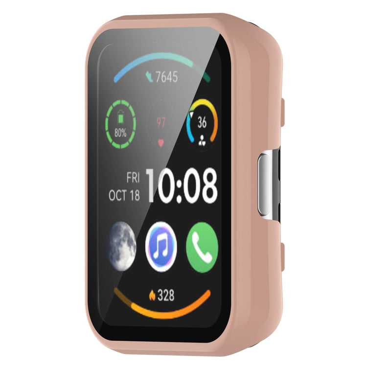 Super Pænt Oppo Watch Free Cover med Skærmbeskytter i Plastik og Hærdet Glas - Pink#serie_6