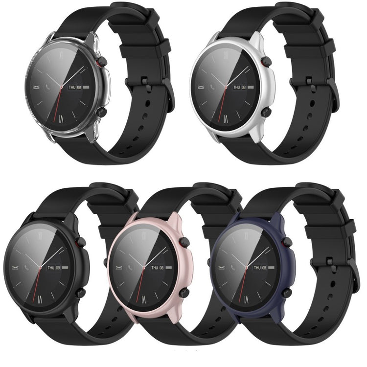 Vildt Fint Universal Amazfit Cover med Skærmbeskytter i Plastik og Hærdet Glas - Pink#serie_2