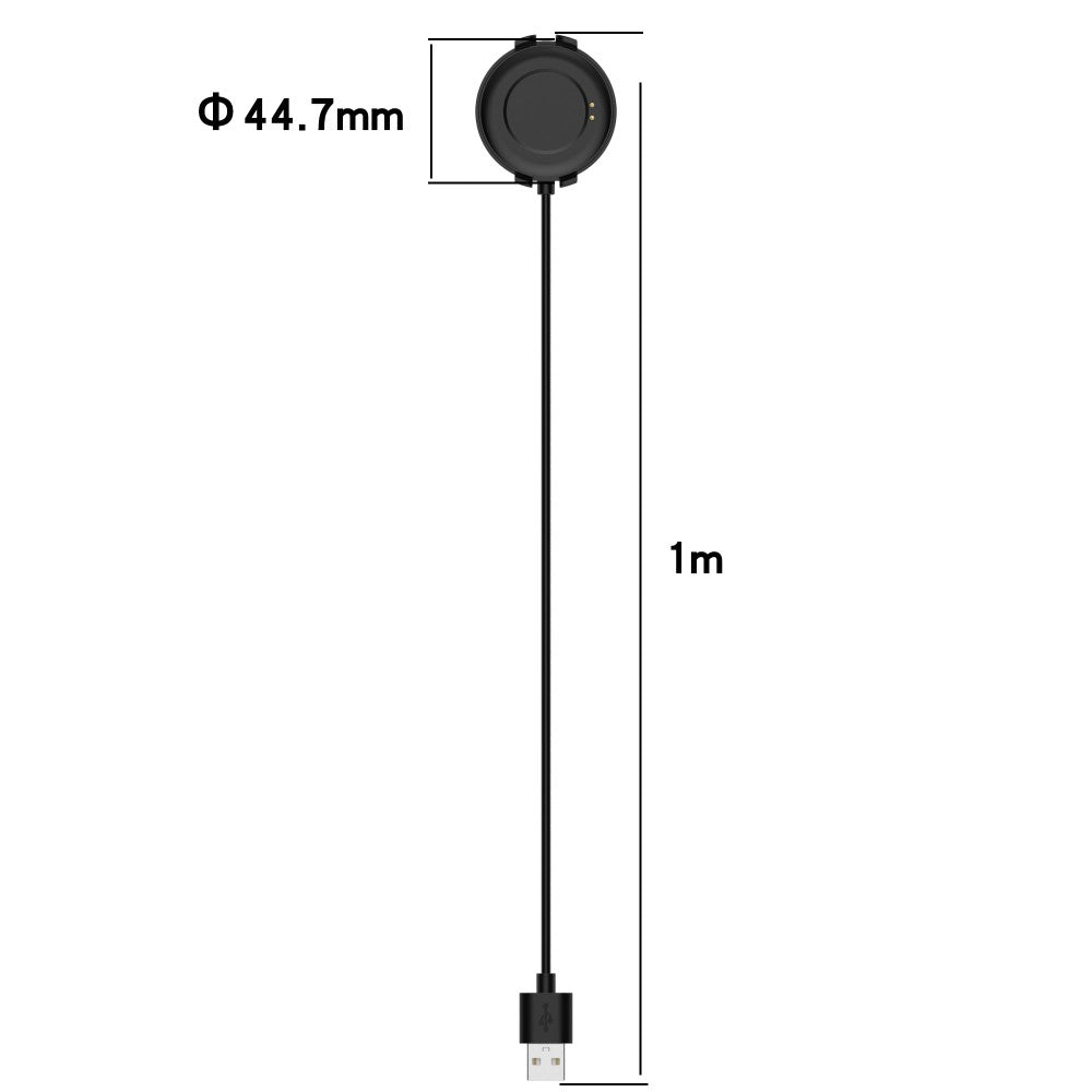 1m Plastik TicWatch GTK / TicWatch   Opladningskabel - Sort#serie_1